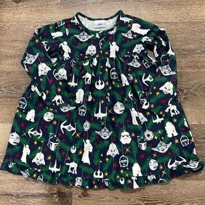 Hanna Andersson Star Wars Christmas holiday flannel nightgown pajama dress 4 100